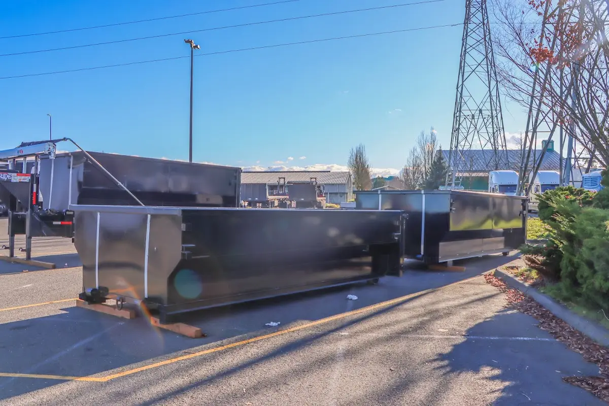 Roll-off dumpster ready for waste disposal at job site for Construction Dumpster Rental in Glasgow Village